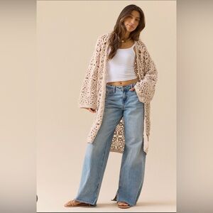 Altar'd State Beige Crochet Cardigan